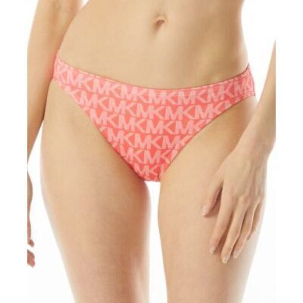 Michael Kors Women's Pink/White Bikini Bottoms Swim L NWT